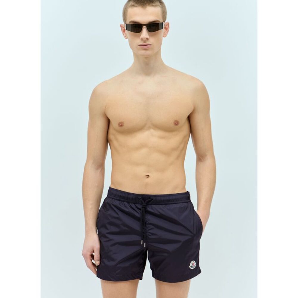Moncler Men Logo Patch Swim Shorts